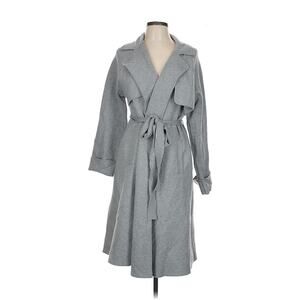 Grey Cashmere Blend Trenchcoat Sz L